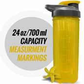 MuscleXP Fit XP Blender Gym Shaker,  Yellow  700 ml 
