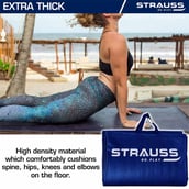 1 - Strauss Yoga Mat Rolling,  Blue  10mm 