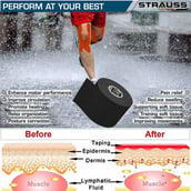 2 - Strauss Kinesiology Sports Tape,  Black  5 m 