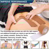 2 - Strauss Kinesiology Sports Tape, Beige 5 m