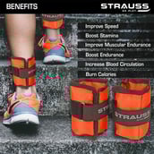 3 - Strauss Ankle Weight (Pair),  Orange  0.5 kg 