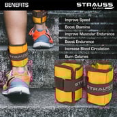 2 - Strauss Ankle Weight (Pair),  Yellow  0.5 kg 