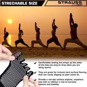 4 - Strauss Women Yoga Socks (Full Toe Grip),  Black  Free Size 