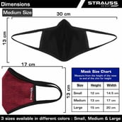 5 - Strauss Unisex Anti-Bacterial Protection Mask with Vent, Medium, Red
