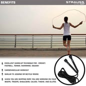3 - Strauss Speed Skipping Rope, Black Free Size