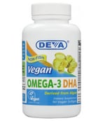 Deva Vegan Omega-3 DHA, 30 softgels