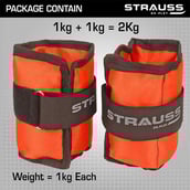 5 - Strauss Ankle Weight (Pair),  Orange  1 kg 