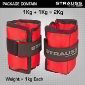 5 - Strauss Ankle Weight (Pair),  Red  1 kg 