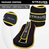 5 - Strauss Round Shape Ankle Weight (Pair),  Yellow  0.5 kg 