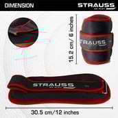 3 - Strauss Round Shape Ankle Weight (Pair),  Red  1 kg 