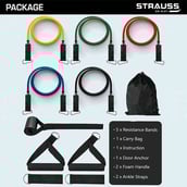 2 - Strauss Resistance Bands Set (Pack of 5),  Assorted  10 lbs,20 lbs,30 lbs,40 lbs,50 lbs 
