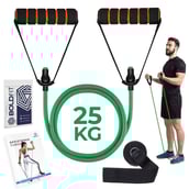 1 - Boldfit Resistance Tube with Foam Handles, Green Free Size