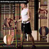 3 - Boldfit Resistance Tube Kit with Bag and Ankle Straps,  Multicolor  Free Size 