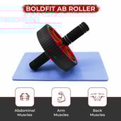 6 - Boldfit Abs Roller Exerciser with Knee Mat,  Red  Free Size 
