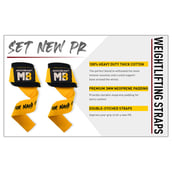 6 - MuscleBlaze Weight Lifting Strap (Tum Nahi Samjhoge),  Yellow  Free Size 