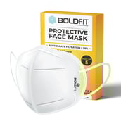 1 - Boldfit N95 Anti-Pollution Face Mask,  White (Pack of 5) 