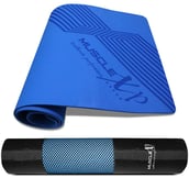 1 - MuscleXP Designer Yoga Mat with Cover Bag,  Blue  6 mm 