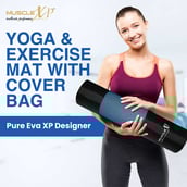 3 - MuscleXP Pure EVA Material Yoga Mat with Cover Bag,  Blue  6 mm 