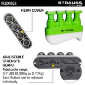 2 - Strauss Adjustable Square Finger Hand Grip,  Green 
