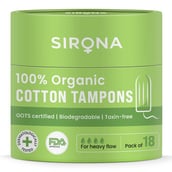 1 - Sirona 100% Organic Cotton Tampons,  18 Piece(s)/Pack  for Heavy Flow 