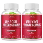 1 - Azani Active Nutrition Apple Cider Vinegar,  30 gummies  Green Apple (Pack of 2) 