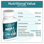 3 - Vogue Wellness Omega 3 - Pack of 3,  60 softgels 
