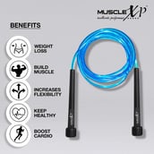 7 - MuscleXP Skipping Rope,  Blue & Black  Free Size 