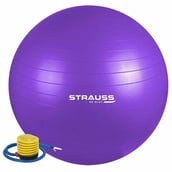 1 - Strauss Round Shape Anti Burst Gym Exercise Ball with Pump,  Purple  75 cm 