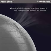4 - Strauss Round Shape Anti Burst Gym Exercise Ball with Pump, Grey 65 cm