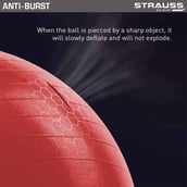 4 - Strauss Round Shape Anti Burst Gym Exercise Ball with Pump,  Red  55 cm 