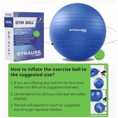 7 - Strauss Peanut Shape Anti Burst Gym Ball with Foot Pump,  Blue  95 cm 