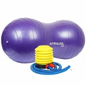 1 - Strauss Peanut Shape Anti Burst Gym Ball with Foot Pump,  Purple  95 cm 
