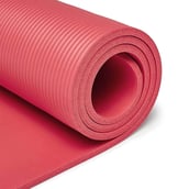 2 - MuscleXP Yoga Mat Extra Thick NBR Material with Carrying Strap,  Red  10 mm 
