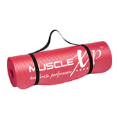 1 - MuscleXP Yoga Mat Extra Thick NBR Material with Carrying Strap, Red 13 mm