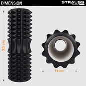 3 - Strauss Grid Yoga Massage Foam Roller,  Black  33cm 