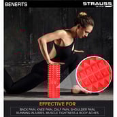6 - Strauss Grid Yoga Massage Foam Roller,  Red  33cm 
