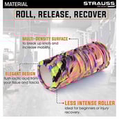 2 - Strauss Deep Tissue Yoga Massage Foam Roller,  Multicolor Pink  45 cm 