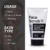 5 - Ustraa Face Scrub,  100 g  Activated Charcoal 