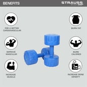 2 - Strauss PVC Dumbbell Set,  Blue  5 kg 