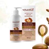 2 - Health Veda Organics Moroccan Argan Shampoo,  300 ml  Hydrates Hair & Scalp 