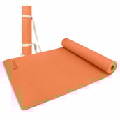 1 - Strauss Anti Skid EVA Yoga Mat with Carry Strap,  Orange  6mm 