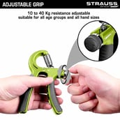 4 - Strauss Adjustable Hand Grip Strengthener,  Black and Green 