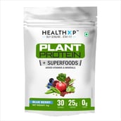 1 - HealthXP Plant Protein + Superfood,  2.2 lb  Blue Berry 