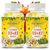 1 - Nutrainix Vitamin D3+K2,  30 gummies  Unflavoured (Pack of 2) 