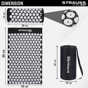 2 - Strauss Acupressure Mat with Pillow Set, Black 20 mm