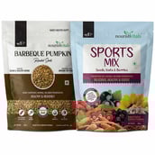1 - NourishVitals Healthy Munching Combo,  Sports Mix + Barbeque Pumpkin Roasted Seeds  2 Piece(s)/Pack 