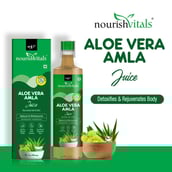3 - NourishVitals Aloe Vera Amla Juice + Giloy Neem & Tulsi Juice 500 ml Combo,  Natural  2 Piece(s)/Pack 