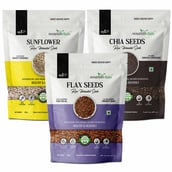 1 - NourishVitals Healthy Munching Combo,  Sunflower + Flax + Chia Raw Unroasted Seeds  3 Piece(s)/Pack 