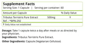 Natures Velvet Tribulus Terristris Pure Extract (500 mg), 60 capsules