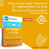 3 - HealthKart HK Vitals DISOLVE Strips Vitamin D,  30 Strip(s)  Raspberry 